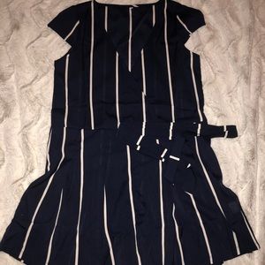 Navy striped romper